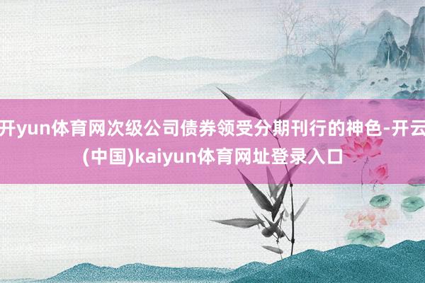 开yun体育网次级公司债券领受分期刊行的神色-开云(中国)kaiyun体育网址登录入口